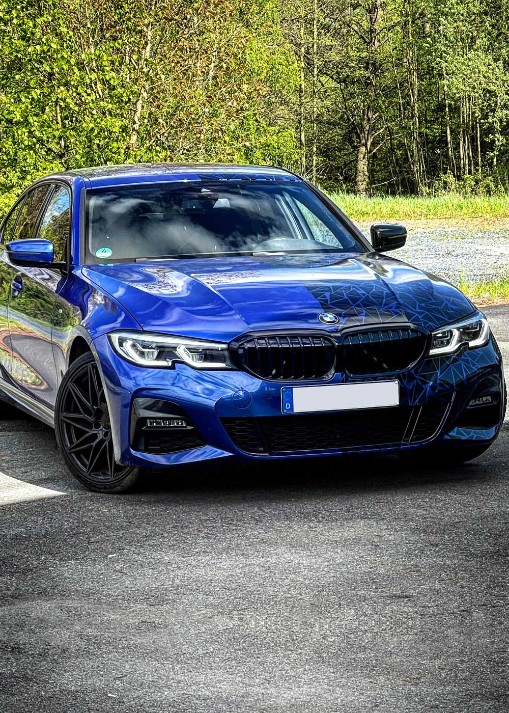 auto foliert blau metalic